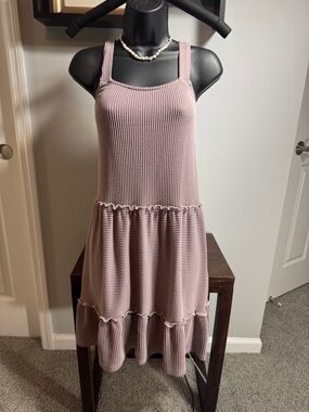 Sleeveless Knit Tiered Dress - Dusty Rose